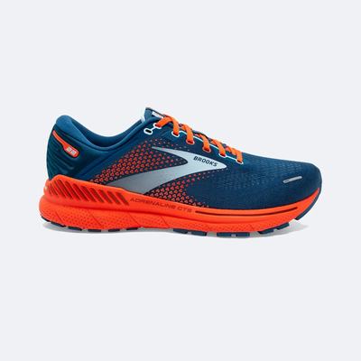 Brooks Adrenaline GTS 22 Erkek Koşu Ayakkabısı Mavi/Açık Mavi/Turuncu | TR-873120