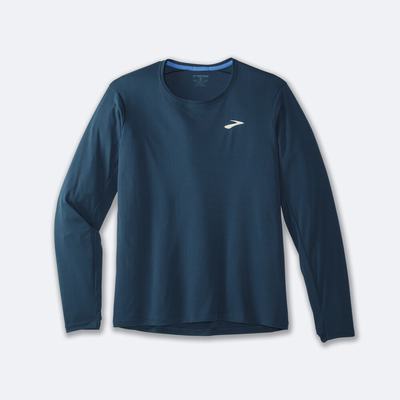 Brooks Atmosphere Long Sleeve Erkek Tişört Indigo | TR-286901