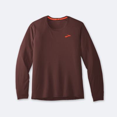 Brooks Atmosphere Long Sleeve Erkek Tişört Çikolata | TR-450238