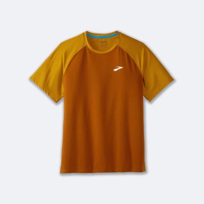 Brooks Atmosphere Short Sleeve 2.0 Erkek Tişört Kahverengi/Sarı | TR-832074