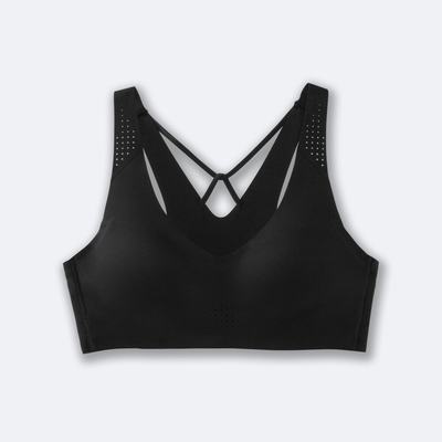 Brooks Dare V Neck Run Bra Kadın Spor Sütyeni Siyah | TR-423610