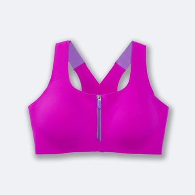 Brooks Dare Zip Run Bra Kadın Spor Sütyeni Pembe/Mor | TR-964021