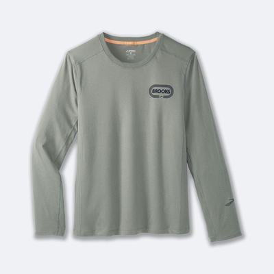 Brooks Distance Long Sleeve 2.0 Erkek Tişört Yeşil | TR-473501