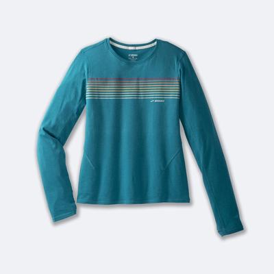 Brooks Distance Long Sleeve 2.0 Kadın Tişört Çizgili | TR-397162