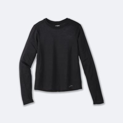 Brooks Distance Long Sleeve Kadın Tişört Siyah | TR-397680