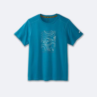 Brooks Distance Short Sleeve 2.0 Erkek Tişört Mavi | TR-210648