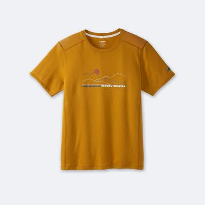 Brooks Distance Short Sleeve 2.0 Erkek Tişört Sarı | TR-361489