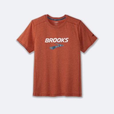 Brooks Distance Short Sleeve 2.0 Erkek Tişört Kırmızı | TR-614893