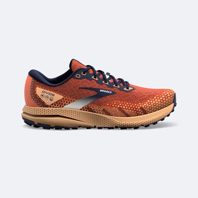 Brooks Divide 3 Erkek Trail Koşu Ayakkabısı Turuncu/Lacivert | TR-584276