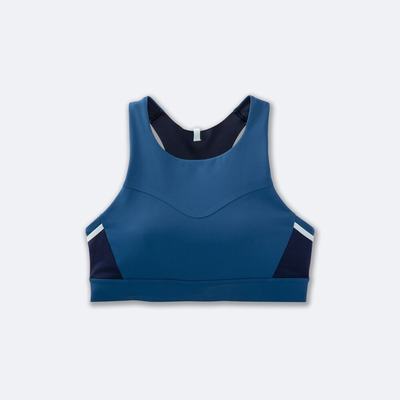 Brooks Drive 3 Pocket Run Bra Kadın Spor Sütyeni Mavi Gri/Mavi/Lacivert | TR-827350