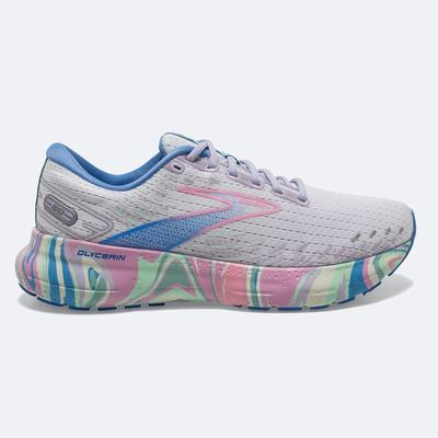 Brooks Glycerin 20 Kadın Koşu Ayakkabısı Beyaz/Mor/Pembe | TR-476031