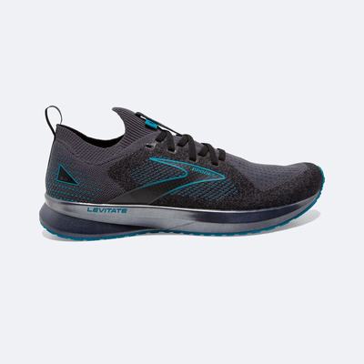 Brooks Levitate StealthFit 5 Erkek Koşu Ayakkabısı Siyah/Turkuaz | TR-851462