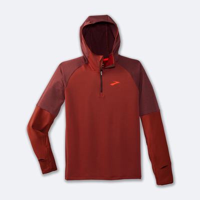 Brooks Notch Thermal 2.0 Erkek Kapüşonlu Sweatshirt Bakır/Koyu Bakır | TR-815739