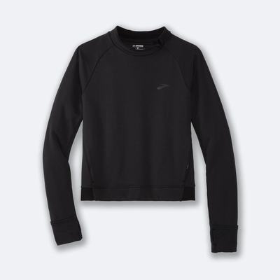 Brooks Notch Thermal Long Sleeve Kadın Tişört Siyah | TR-342189