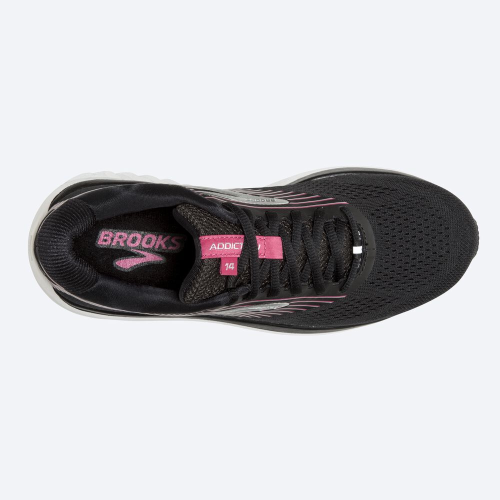 Brooks Addiction 14 Kadın Koşu Ayakkabısı Siyah/Pembe/Gümüş | TR-461932