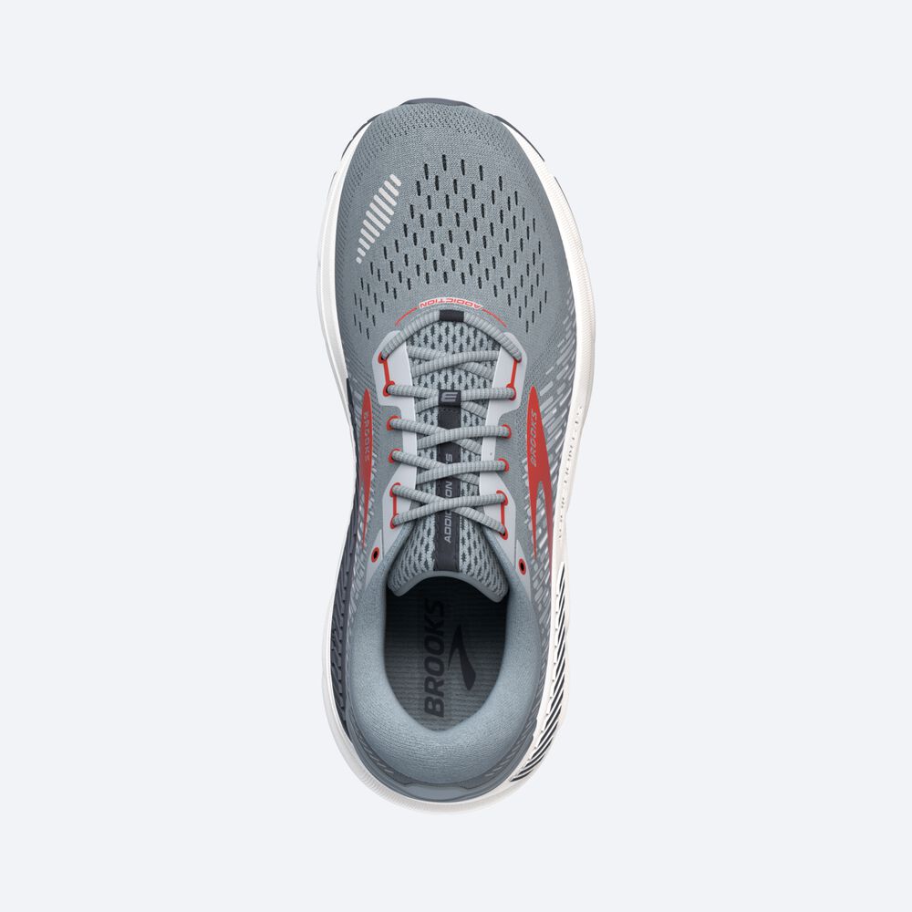 Brooks Addiction GTS 15 Erkek Koşu Ayakkabısı Gri/Kırmızı | TR-361590