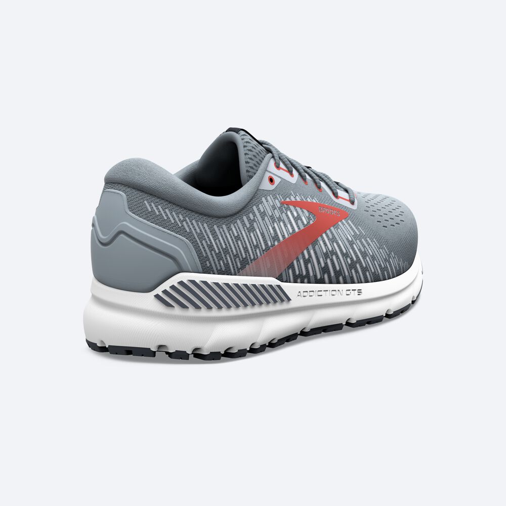 Brooks Addiction GTS 15 Erkek Koşu Ayakkabısı Gri/Kırmızı | TR-361590