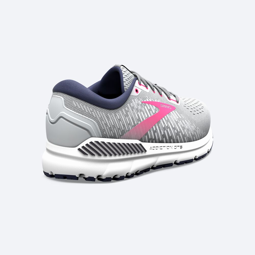 Brooks Addiction GTS 15 Kadın Koşu Ayakkabısı Gri/Lacivert/Pembe | TR-812340