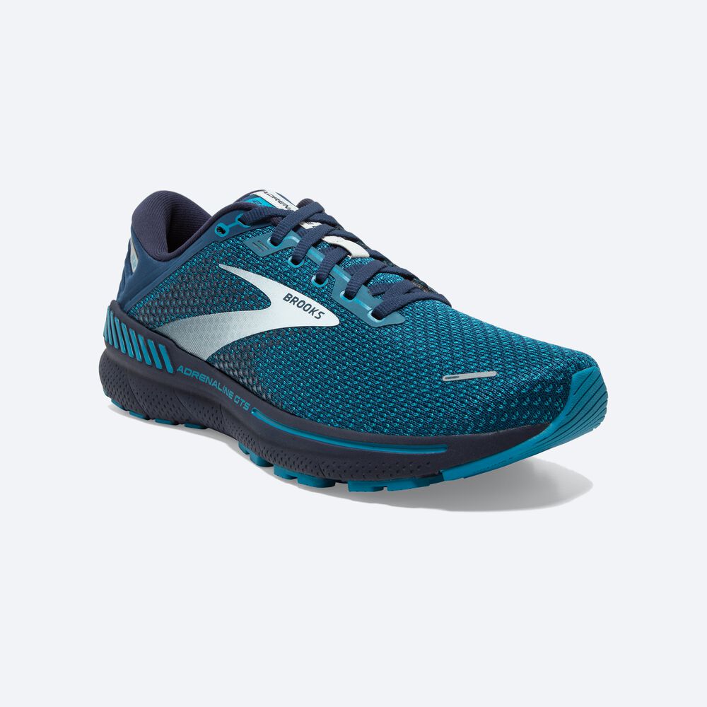 Brooks Adrenaline GTS 22 Erkek Koşu Ayakkabısı Kahverengi/Turkuaz/Gri | TR-094168