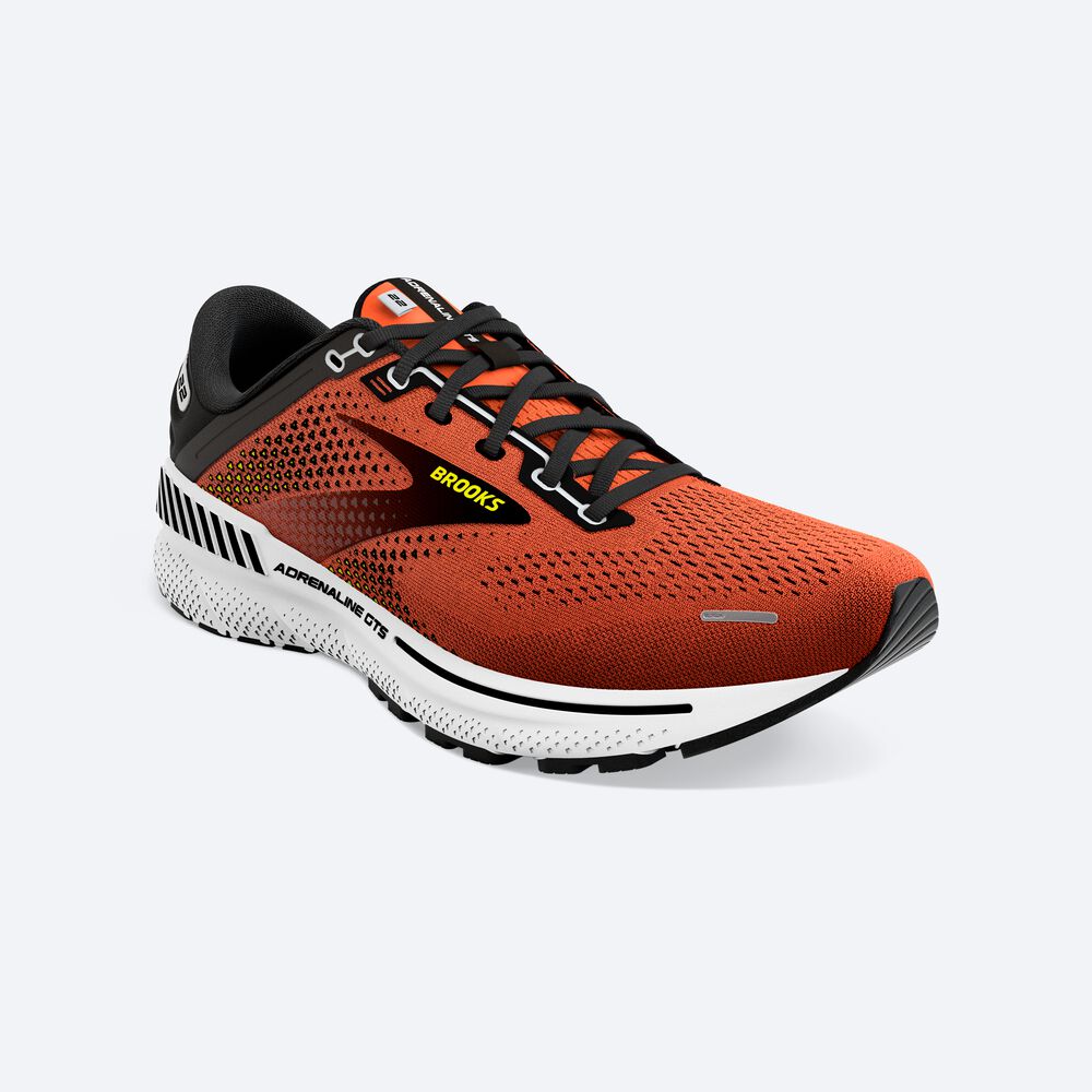 Brooks Adrenaline GTS 22 Erkek Koşu Ayakkabısı Turuncu/Siyah/Beyaz | TR-189634