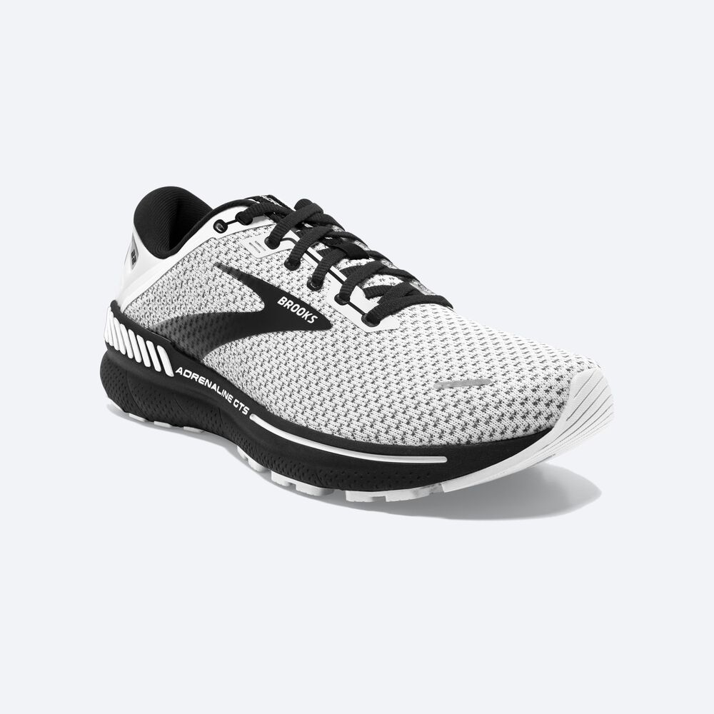 Brooks Adrenaline GTS 22 Erkek Koşu Ayakkabısı Beyaz/Gri/Siyah | TR-215640