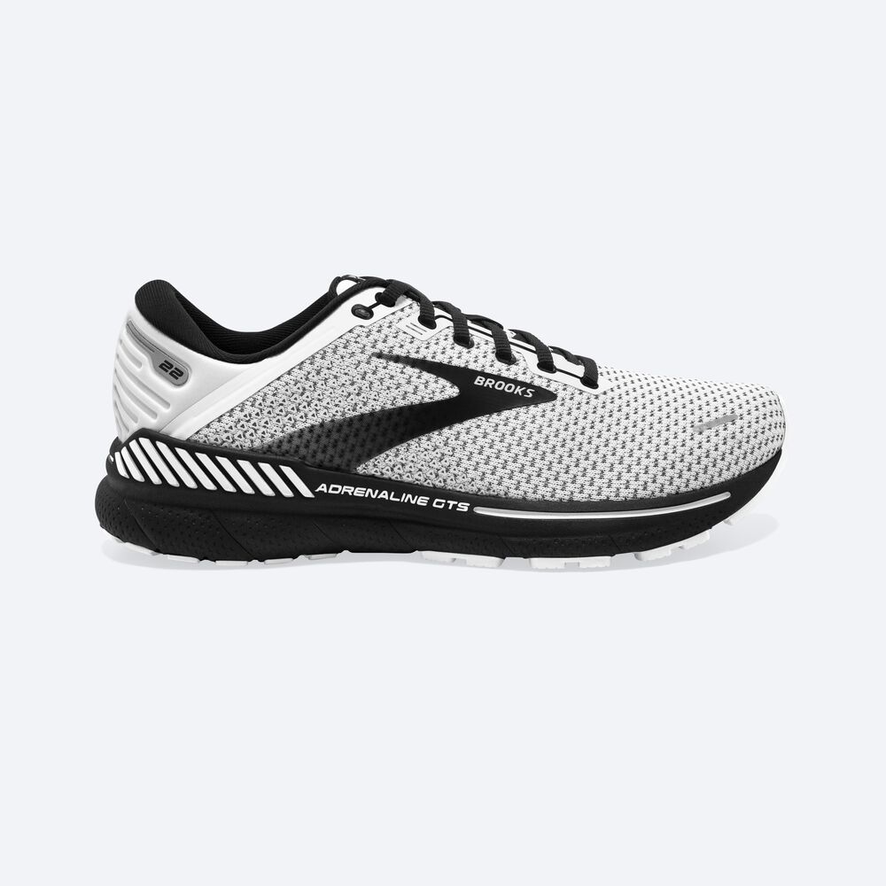 Brooks Adrenaline GTS 22 Erkek Koşu Ayakkabısı Beyaz/Gri/Siyah | TR-215640