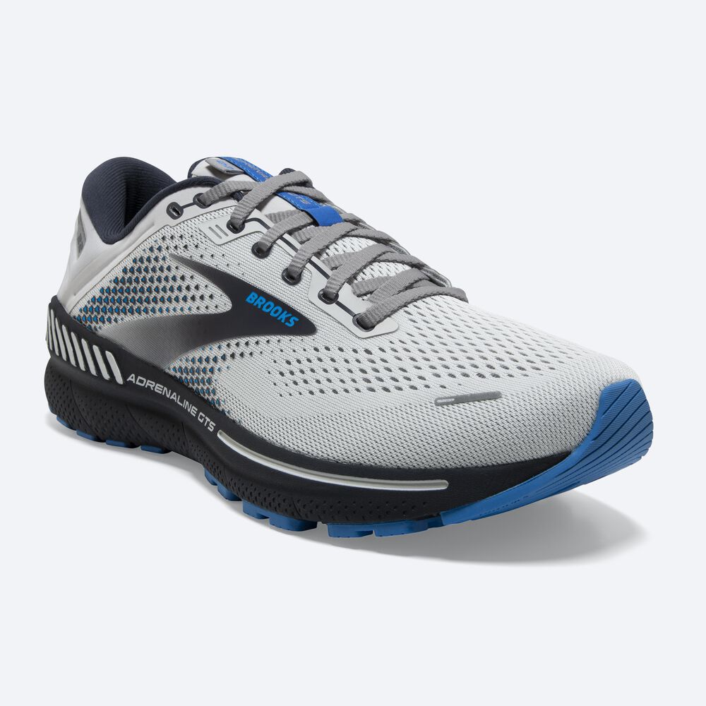 Brooks Adrenaline GTS 22 Erkek Koşu Ayakkabısı Gri/Mavi | TR-280174