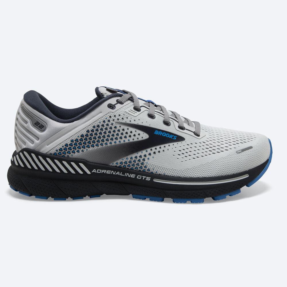 Brooks Adrenaline GTS 22 Erkek Koşu Ayakkabısı Gri/Mavi | TR-280174