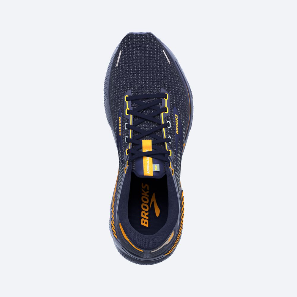 Brooks Adrenaline GTS 22 Erkek Koşu Ayakkabısı Lacivert/Gri/Turuncu Çiçekli | TR-301864