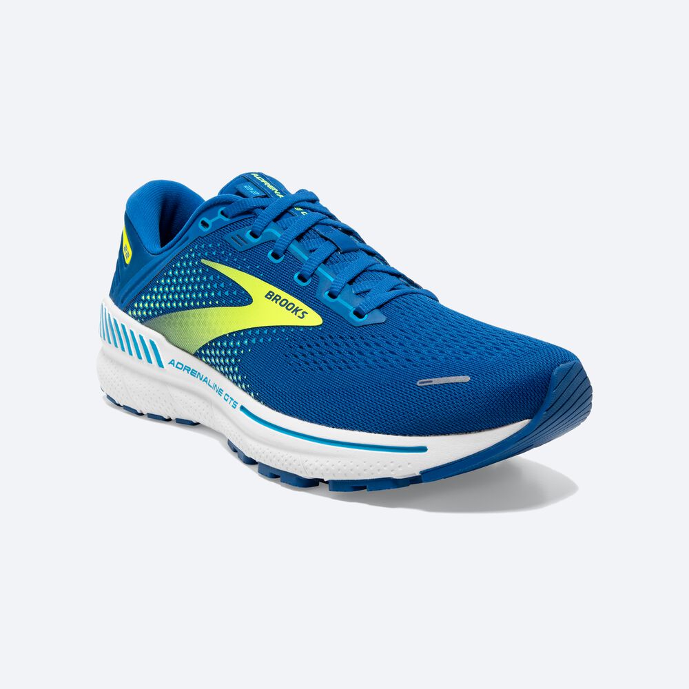 Brooks Adrenaline GTS 22 Erkek Koşu Ayakkabısı Mavi/Beyaz | TR-387546