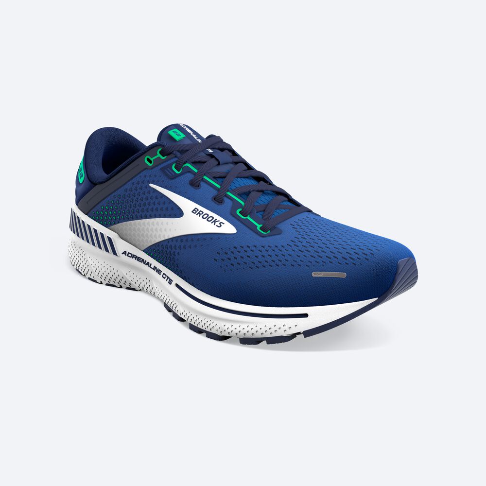 Brooks Adrenaline GTS 22 Erkek Koşu Ayakkabısı Mavi/Yeşil | TR-450162