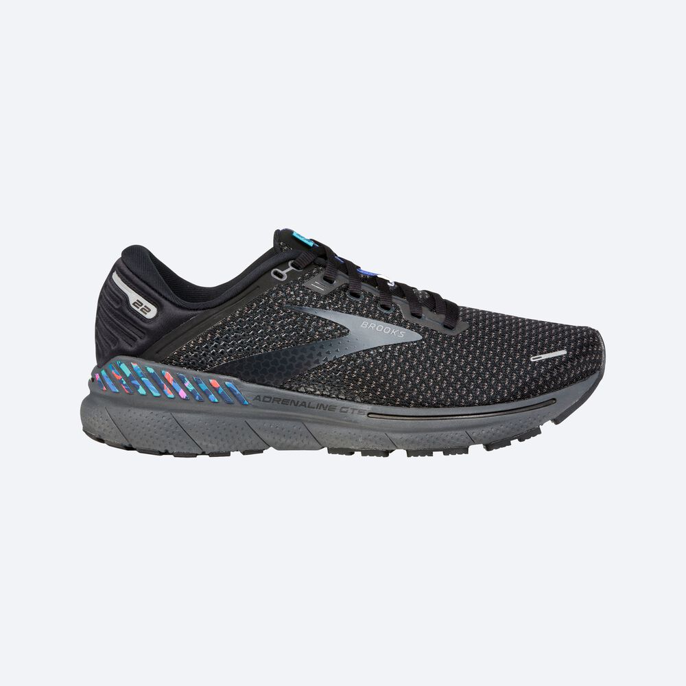 Brooks Adrenaline GTS 22 Erkek Koşu Ayakkabısı Siyah/Mavi | TR-461972