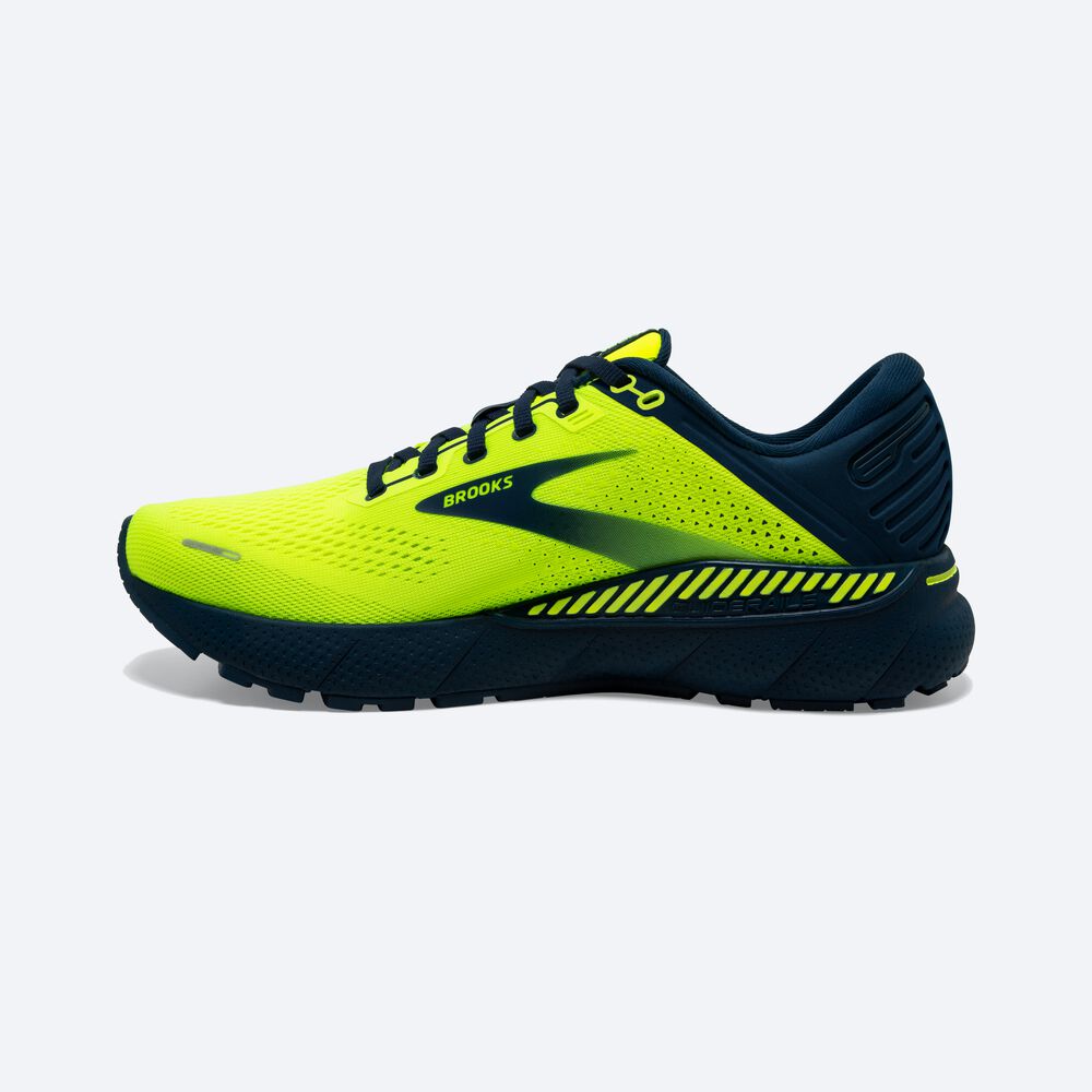 Brooks Adrenaline GTS 22 Erkek Koşu Ayakkabısı Sarı/Lacivert | TR-615974