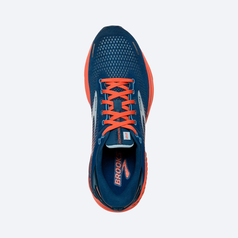 Brooks Adrenaline GTS 22 Erkek Koşu Ayakkabısı Mavi/Açık Mavi/Turuncu | TR-873120