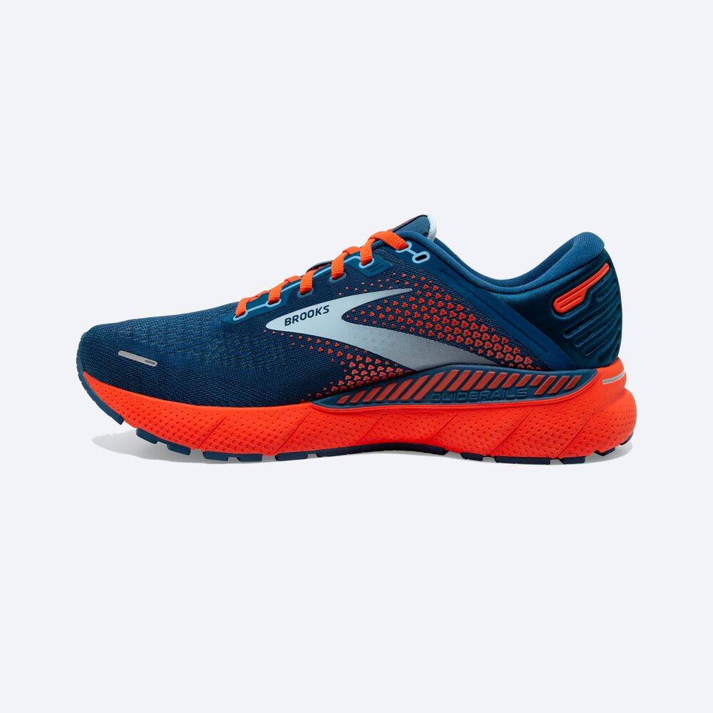 Brooks Adrenaline GTS 22 Erkek Koşu Ayakkabısı Mavi/Açık Mavi/Turuncu | TR-873120