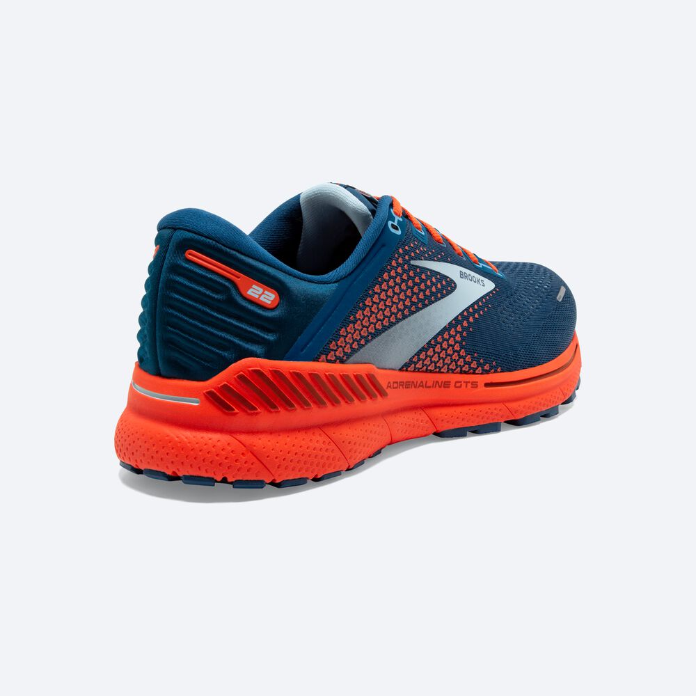 Brooks Adrenaline GTS 22 Erkek Koşu Ayakkabısı Mavi/Açık Mavi/Turuncu | TR-873120