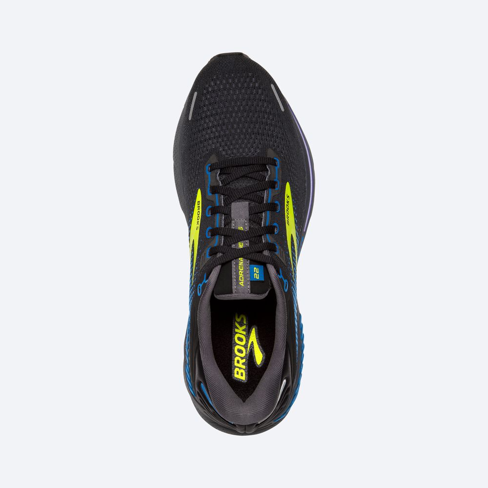 Brooks Adrenaline GTS 22 Erkek Koşu Ayakkabısı Siyah/Mavi | TR-980612