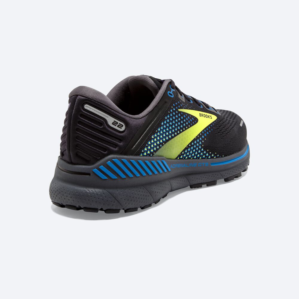 Brooks Adrenaline GTS 22 Erkek Koşu Ayakkabısı Siyah/Mavi | TR-980612