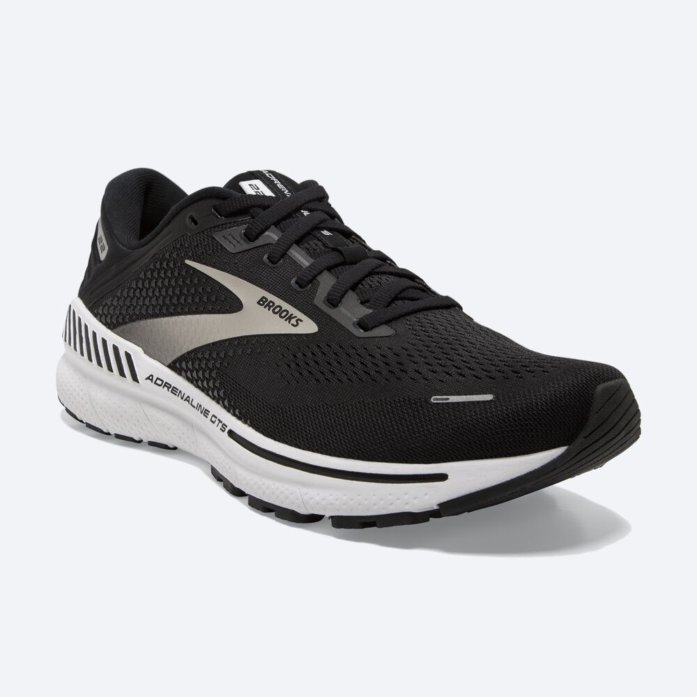 Brooks Adrenaline GTS 22 Erkek Koşu Ayakkabısı Siyah/Gümüş/Koyu Gri | TR-982706