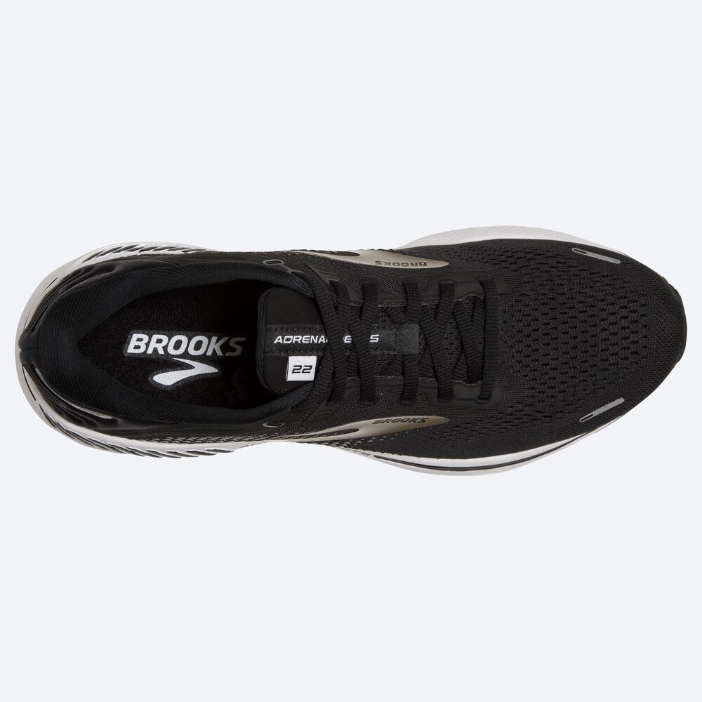 Brooks Adrenaline GTS 22 Erkek Koşu Ayakkabısı Siyah/Gümüş/Koyu Gri | TR-982706