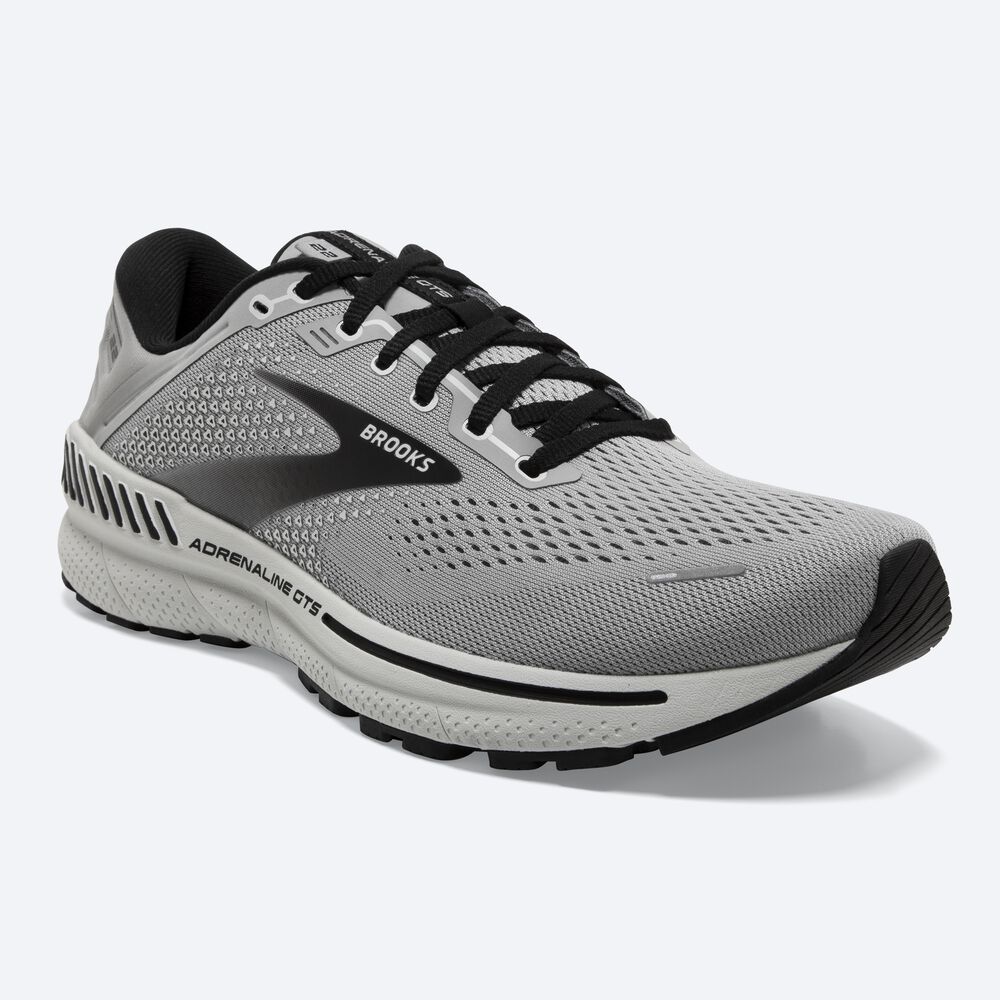 Brooks Adrenaline GTS 22 Erkek Koşu Ayakkabısı Gri/Siyah | TR-987035