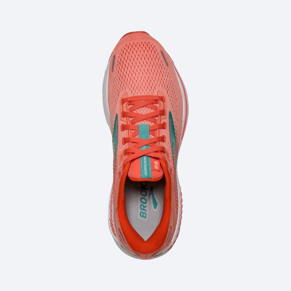 Brooks Adrenaline GTS 22 Kadın Koşu Ayakkabısı Mercan/Beyaz | TR-165708