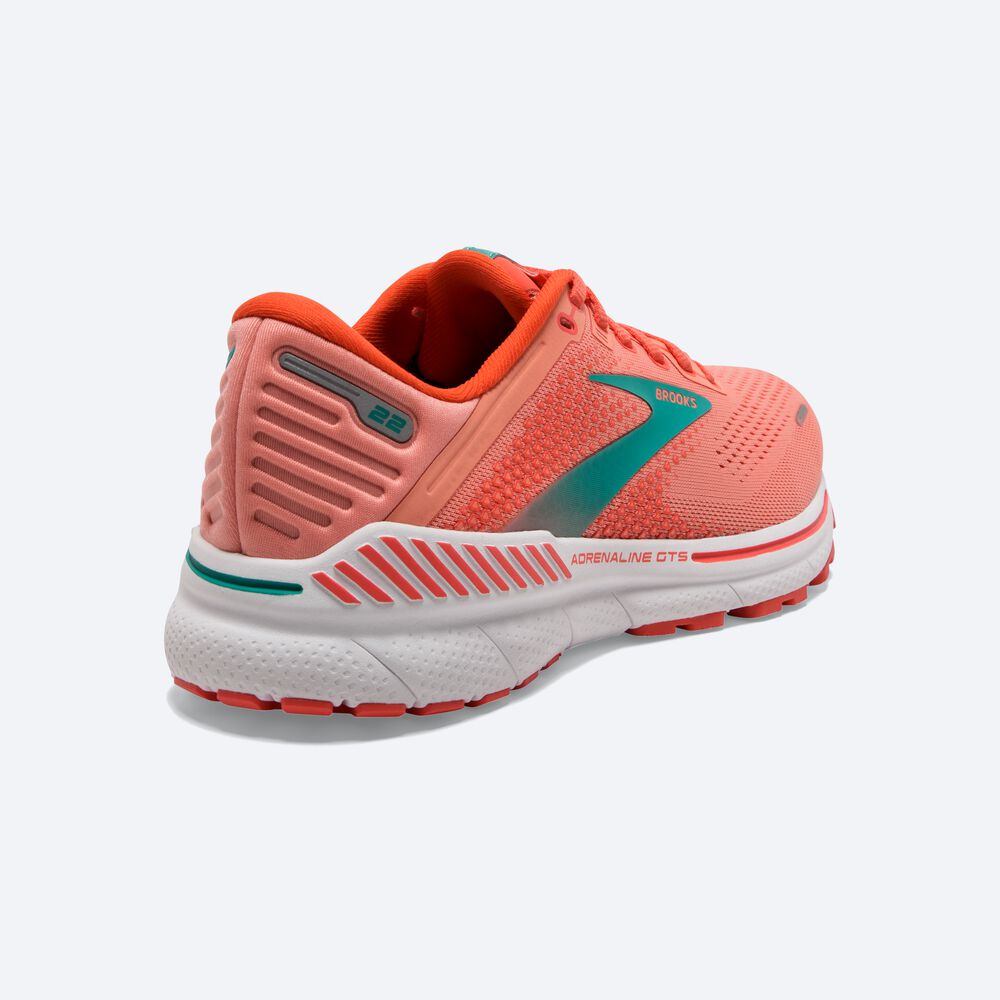 Brooks Adrenaline GTS 22 Kadın Koşu Ayakkabısı Mercan/Beyaz | TR-165708