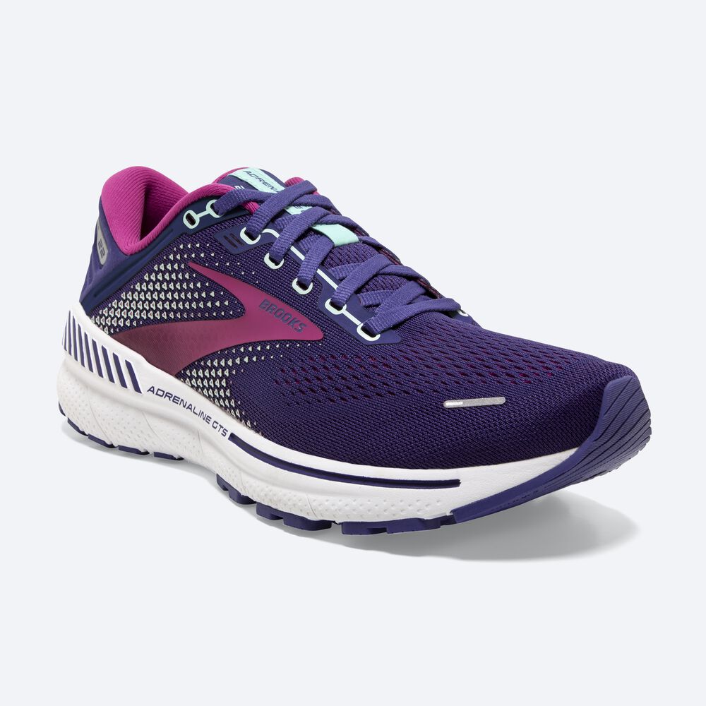 Brooks Adrenaline GTS 22 Kadın Koşu Ayakkabısı Lacivert/Yeşil/Pembe | TR-205869