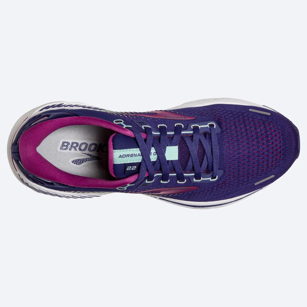 Brooks Adrenaline GTS 22 Kadın Koşu Ayakkabısı Lacivert/Yeşil/Pembe | TR-205869