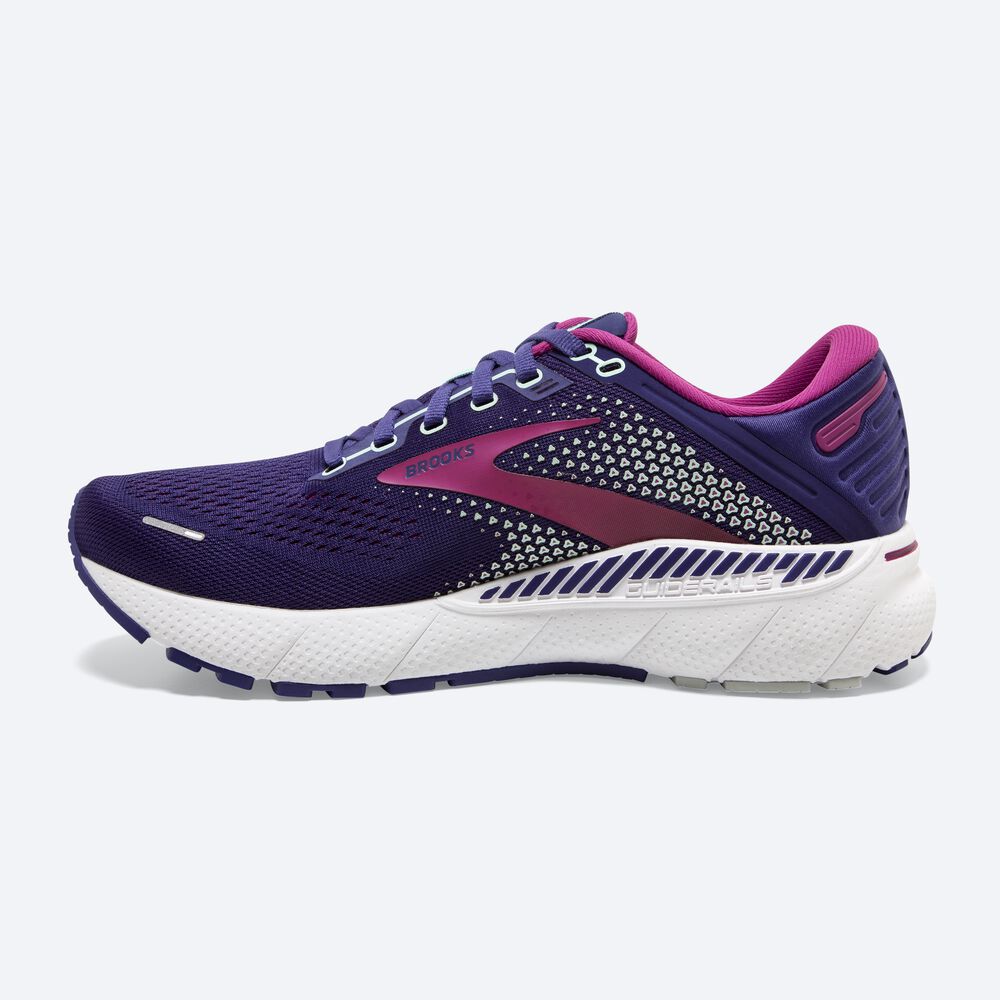 Brooks Adrenaline GTS 22 Kadın Koşu Ayakkabısı Lacivert/Yeşil/Pembe | TR-205869