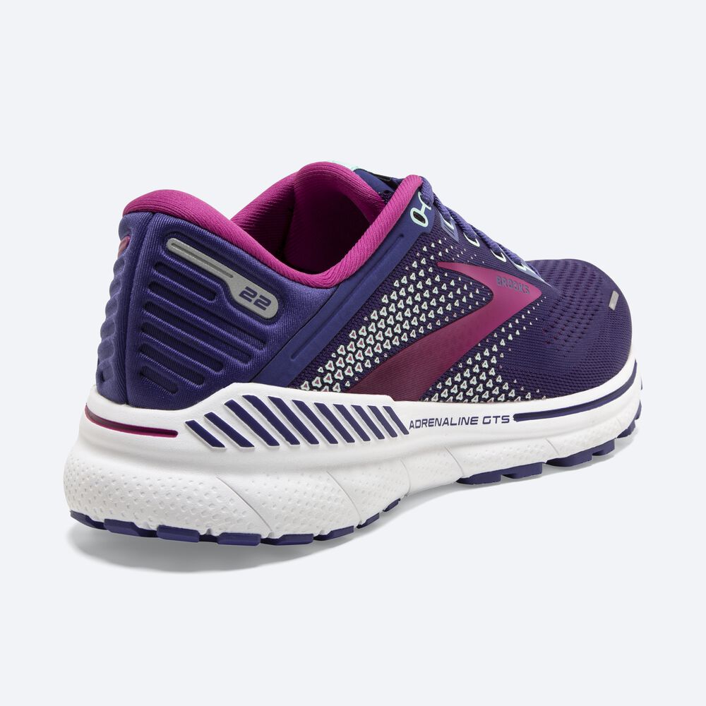 Brooks Adrenaline GTS 22 Kadın Koşu Ayakkabısı Lacivert/Yeşil/Pembe | TR-205869