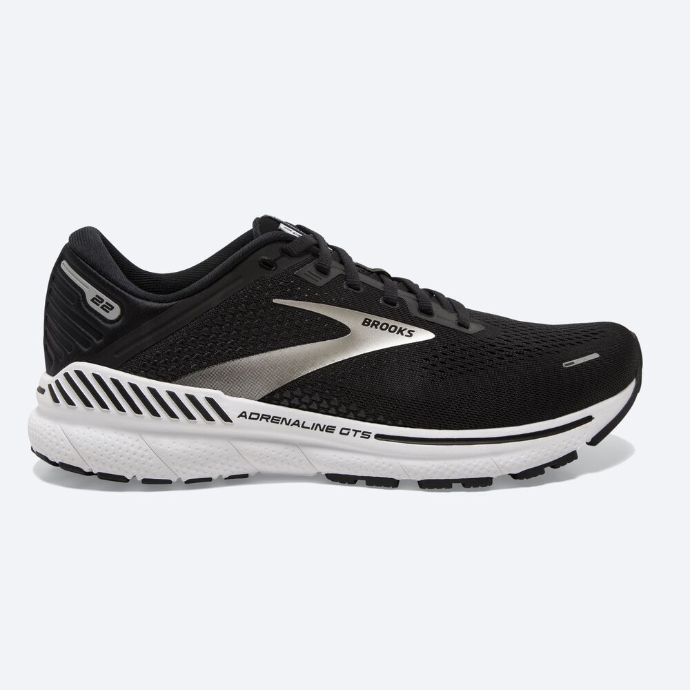 Brooks Adrenaline GTS 22 Kadın Koşu Ayakkabısı Siyah/Gümüş/Koyu Gri | TR-253970