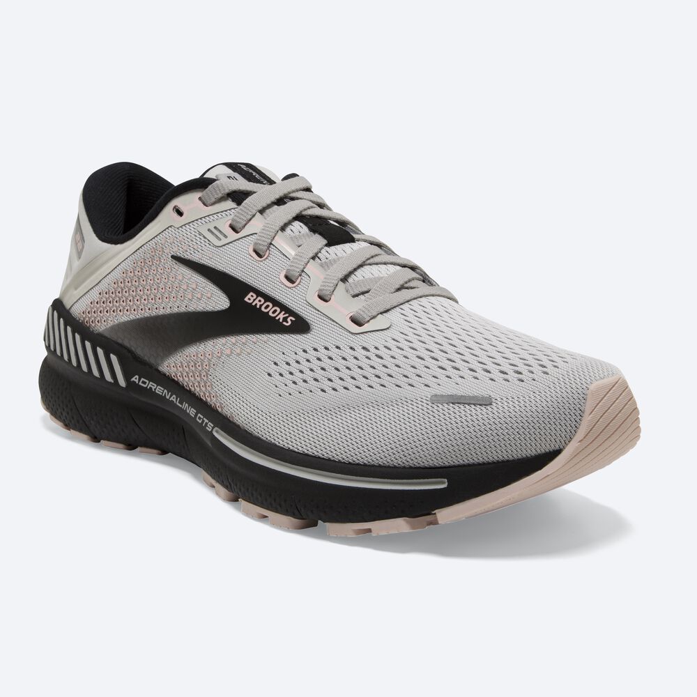 Brooks Adrenaline GTS 22 Kadın Koşu Ayakkabısı Gri/Pembe/Siyah | TR-278943