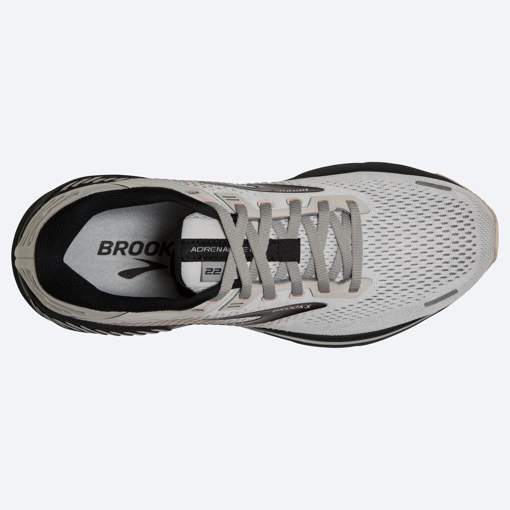 Brooks Adrenaline GTS 22 Kadın Koşu Ayakkabısı Gri/Pembe/Siyah | TR-278943